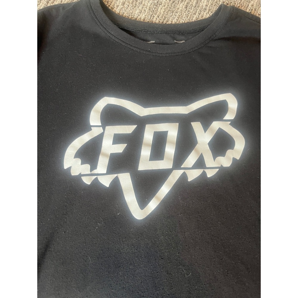 Fox Racing Women's Graphic T-Shirt Black White Logo Crew Neck Size Medium (84)